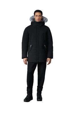 Mackage EDWARD-X 2-in-1 down parka with hooded bib and silver fox fur