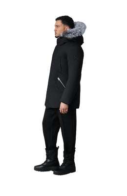 Mackage EDWARD-X 2-in-1 down parka with hooded bib and silver fox fur