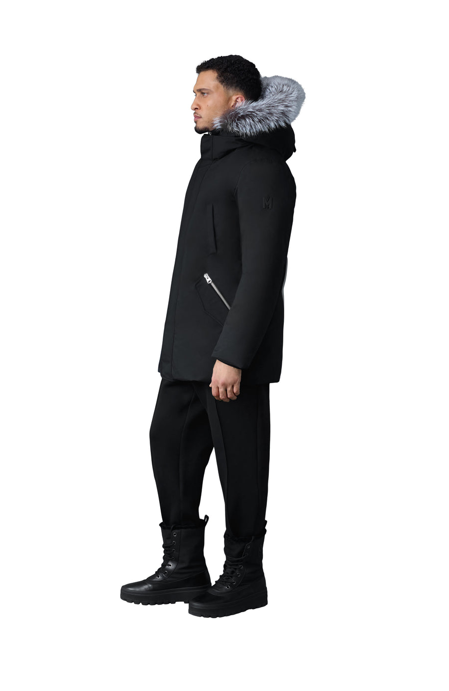 Mackage EDWARD-X 2-in-1 down parka with hooded bib and silver fox fur