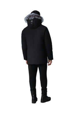 Mackage EDWARD-X 2-in-1 down parka with hooded bib and silver fox fur