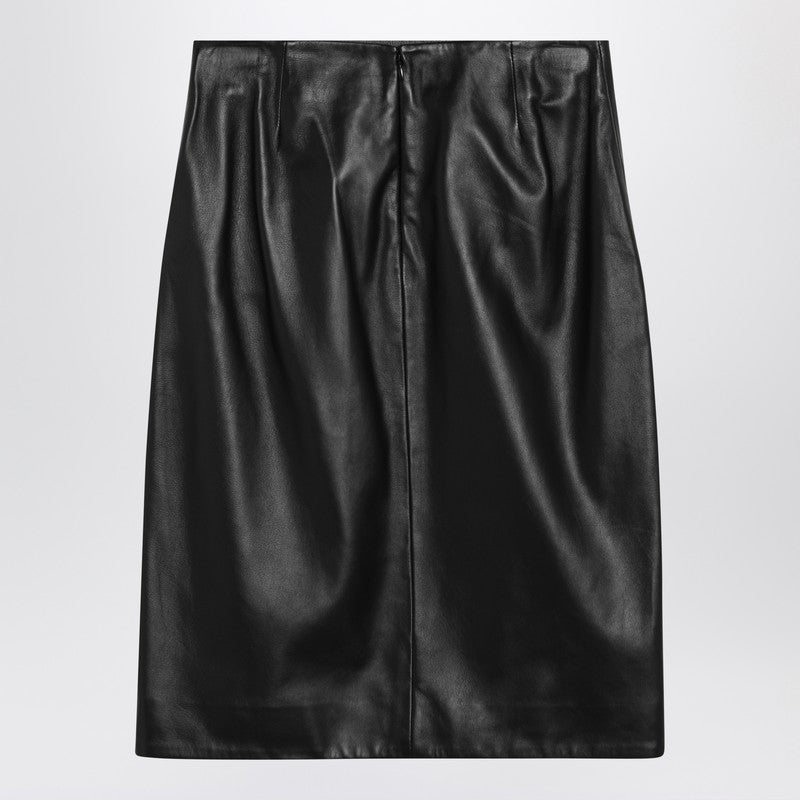 Loulou Studio Akare black leather skirt