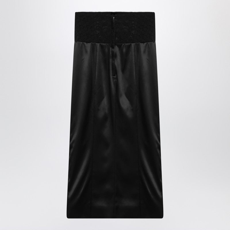 Dolce & Gabbana Dolce&Gabbana Black midi skirt with corset belt