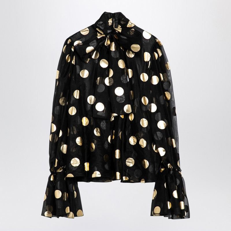 Dolce & Gabbana Dolce&Gabbana Silk organza lamé polka dot blouse