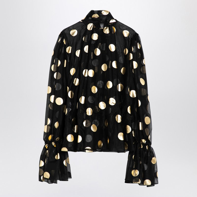 Dolce & Gabbana Dolce&Gabbana Silk organza lamé polka dot blouse