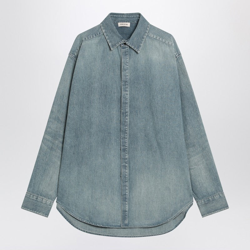 Fear of God Light blue shirt with faded denim effect