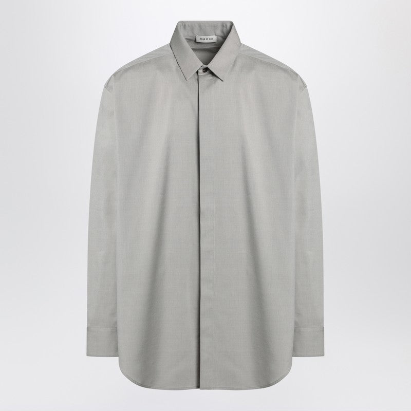 Fear of God Grey dove grey mélange cotton shirt