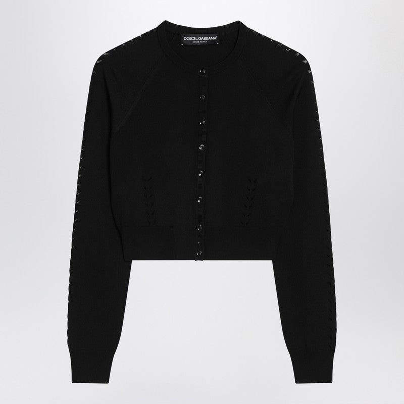 Dolce & Gabbana Dolce&Gabbana Black cardigan with punched details