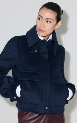 GENE Utility Bomber Jacket in Classic Wool