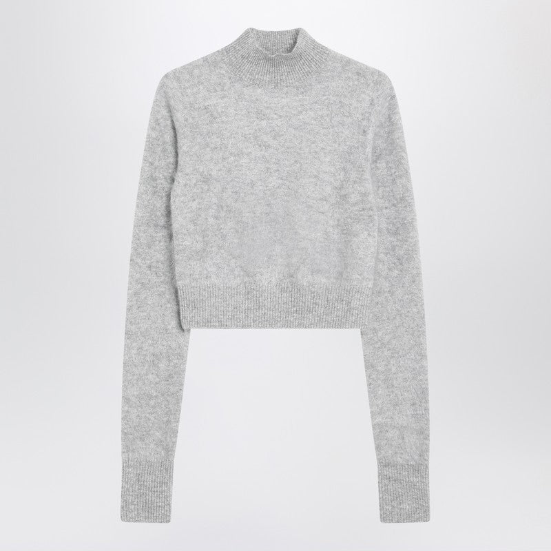 Sportmax Grey cropped cashmere sweater