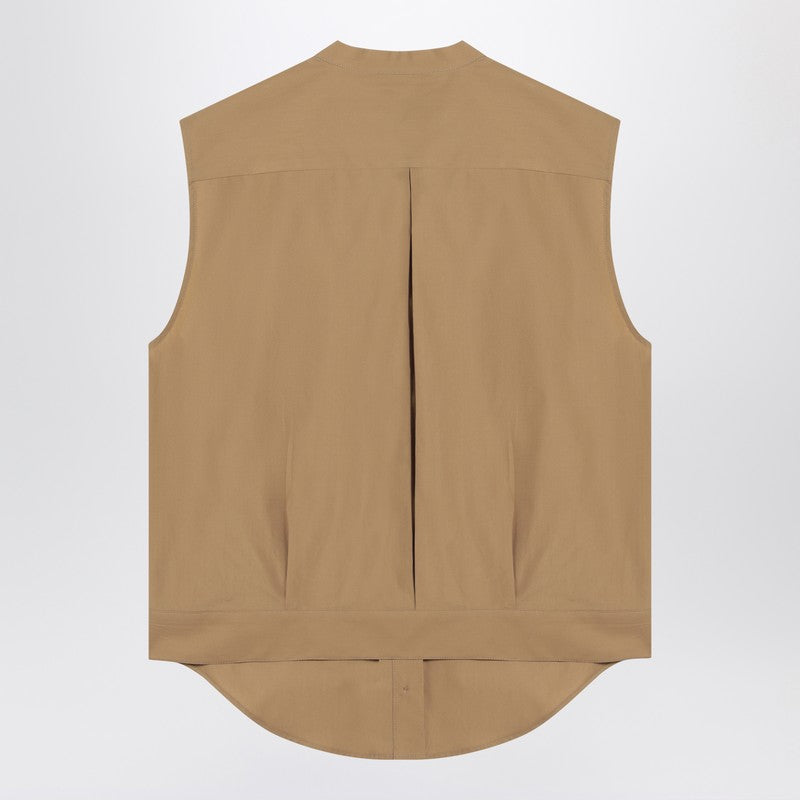 Loulou Studio Sleeveless shirt in sand colour