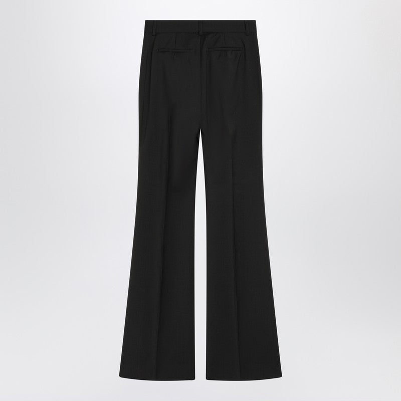 Sportmax Brown flared trousers in stretch wool