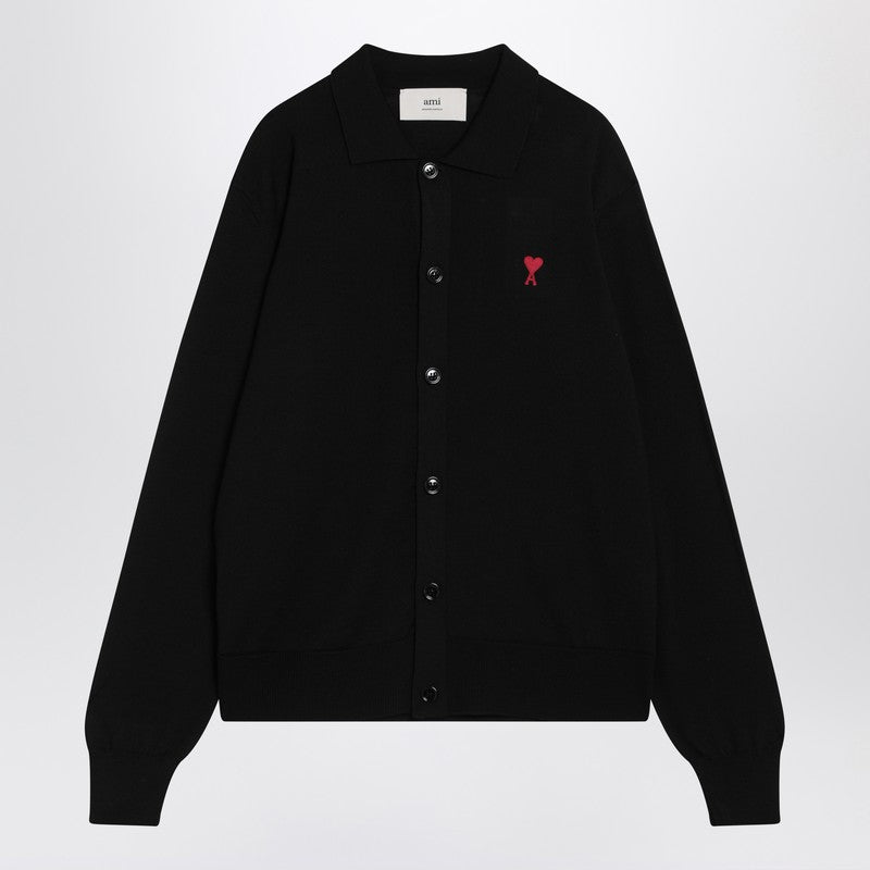 Ami Paris Ami De Coeur black cardigan
