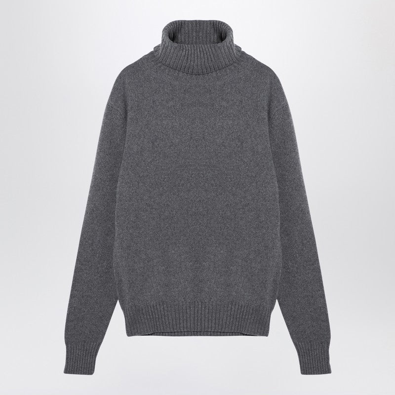 Ami Paris Light grey cashmere turtleneck jumper