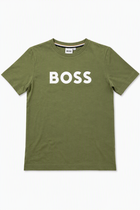 SHORT SLEEVES TEE-SHIRT DARK GREEN BOSS