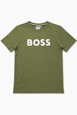 SHORT SLEEVES TEE-SHIRT DARK GREEN BOSS