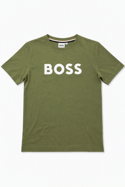 SHORT SLEEVES TEE-SHIRT DARK GREEN BOSS