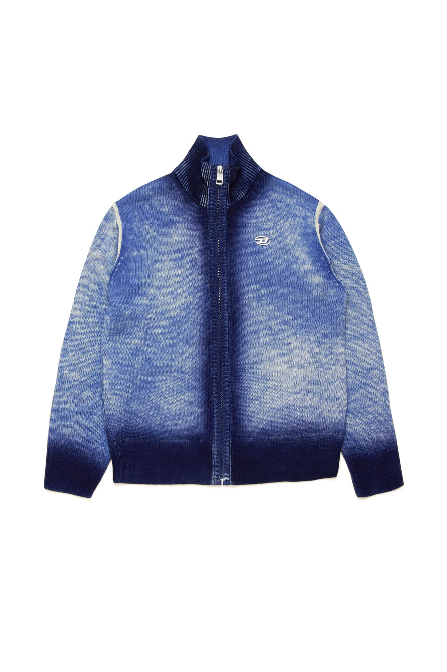 Diesel Kids Treated Wool Zip Cardigan