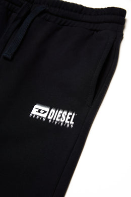 Diesel Kids Smudged Logo Cotton Joggers