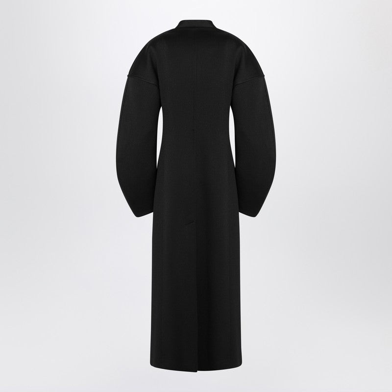 Jil Sander Black double-breasted coat in virgin wool