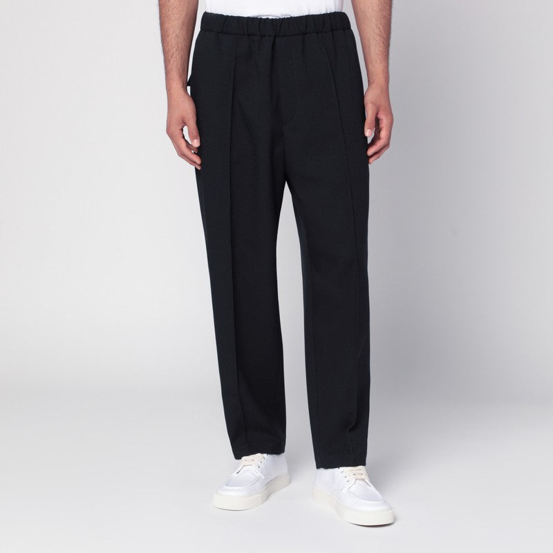 Jil Sander Midnight blue pants in technical gabardine