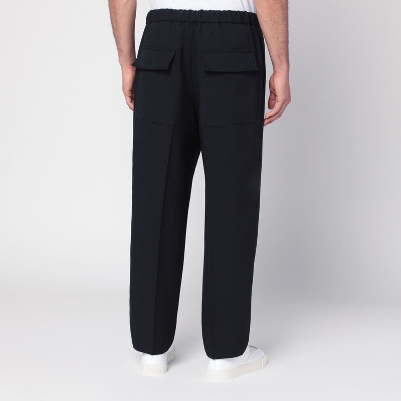 Jil Sander Midnight blue pants in technical gabardine