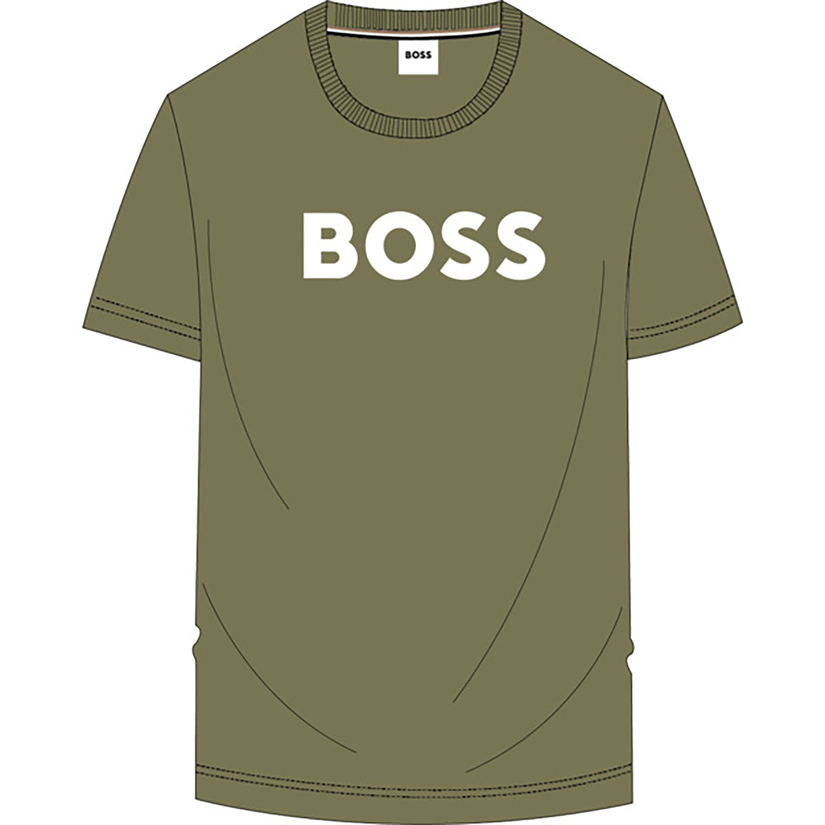 SHORT SLEEVES TEE-SHIRT DARK GREEN BOSS