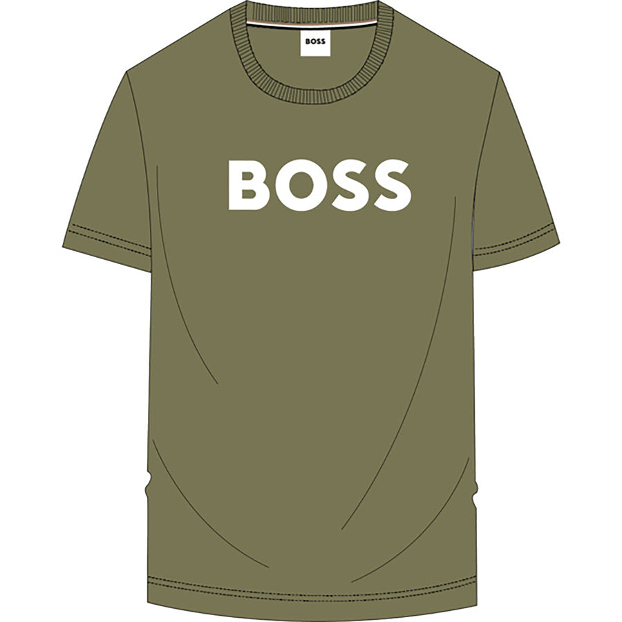SHORT SLEEVES TEE-SHIRT DARK GREEN BOSS