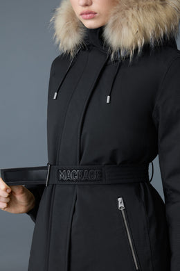 JENI-X-2-in-1 Down parka with removable bib & Silver Fox fur trim