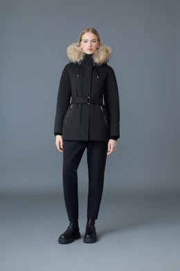 JENI-X-2-in-1 Down parka with removable bib & Silver Fox fur trim