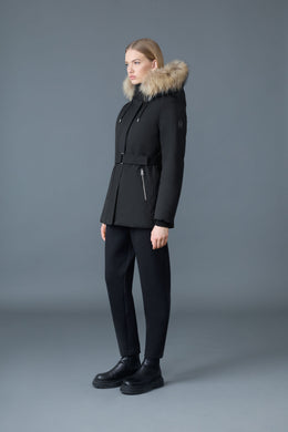 JENI-X-2-in-1 Down parka with removable bib & Silver Fox fur trim