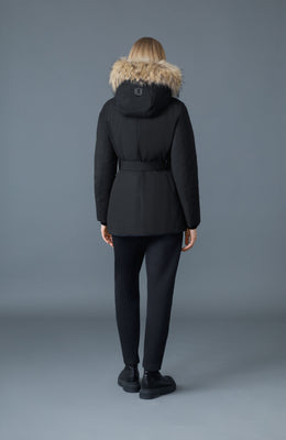 JENI-X-2-in-1 Down parka with removable bib & Silver Fox fur trim