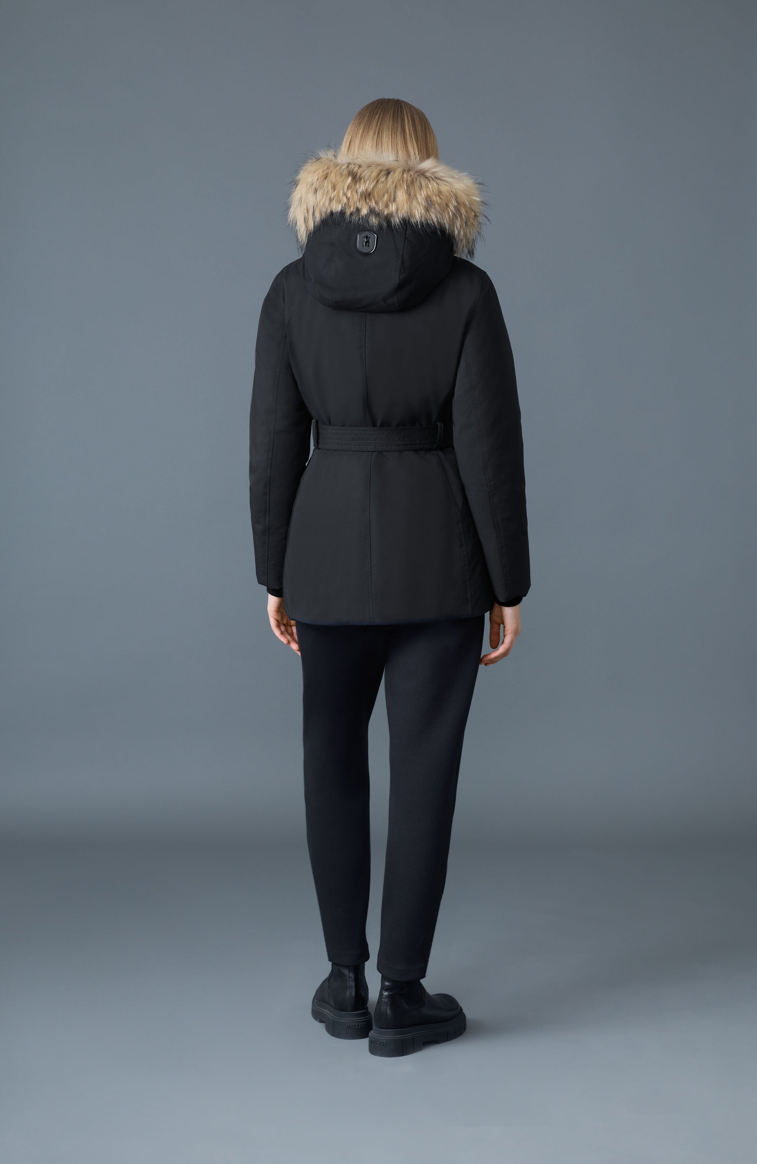 JENI-X-2-in-1 Down parka with removable bib & Silver Fox fur trim