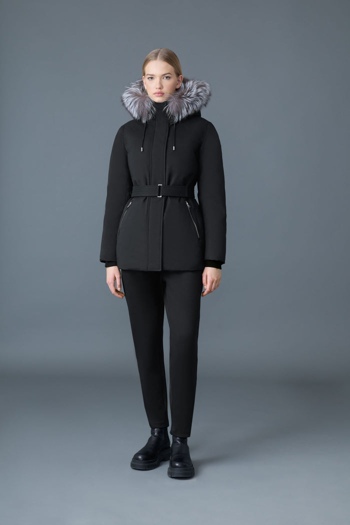 JENI-F 2-in-1 Down parka with removable bib & fur trim