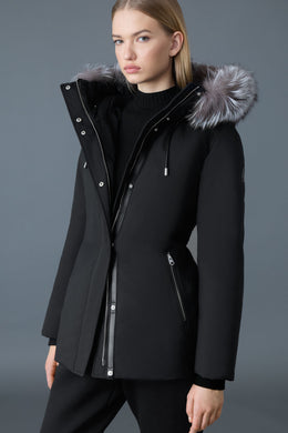 JENI-F 2-in-1 Down parka with removable bib & fur trim