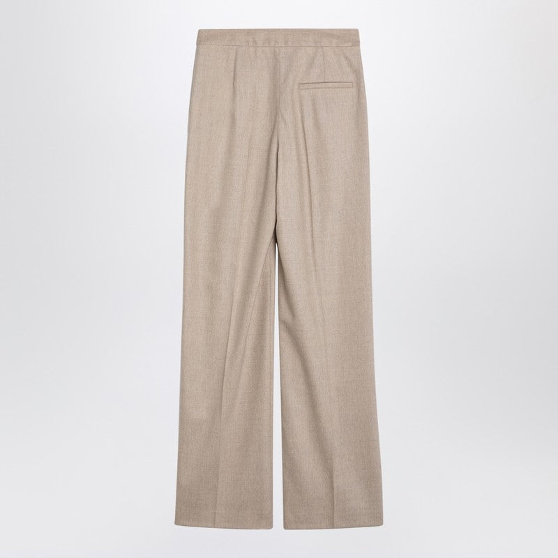 Loulou Studio Beige wool and cashmere trousers