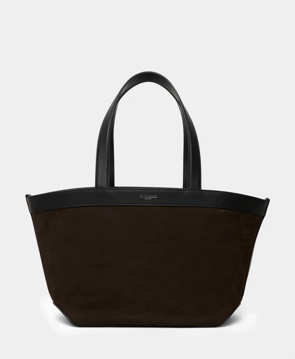 J&M Davidson Bicolour  Big Twist Bag in Marron Nubuck & Smooth Calf Leather