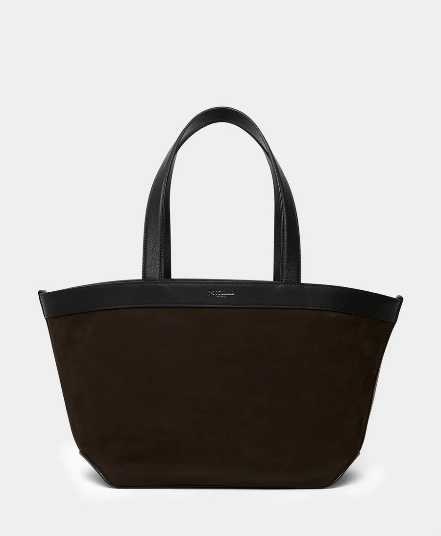 J&M Davidson Bicolour  Big Twist Bag in Marron Nubuck & Smooth Calf Leather