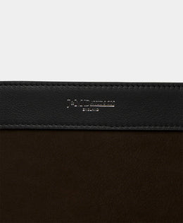 J&M Davidson Bicolour  Big Twist Bag in Marron Nubuck & Smooth Calf Leather