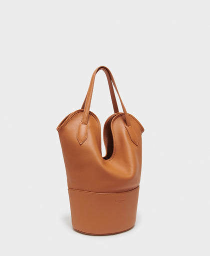 J&M Davidson Bicolour Medium Voyage Tote Bag in Marron Nubuck