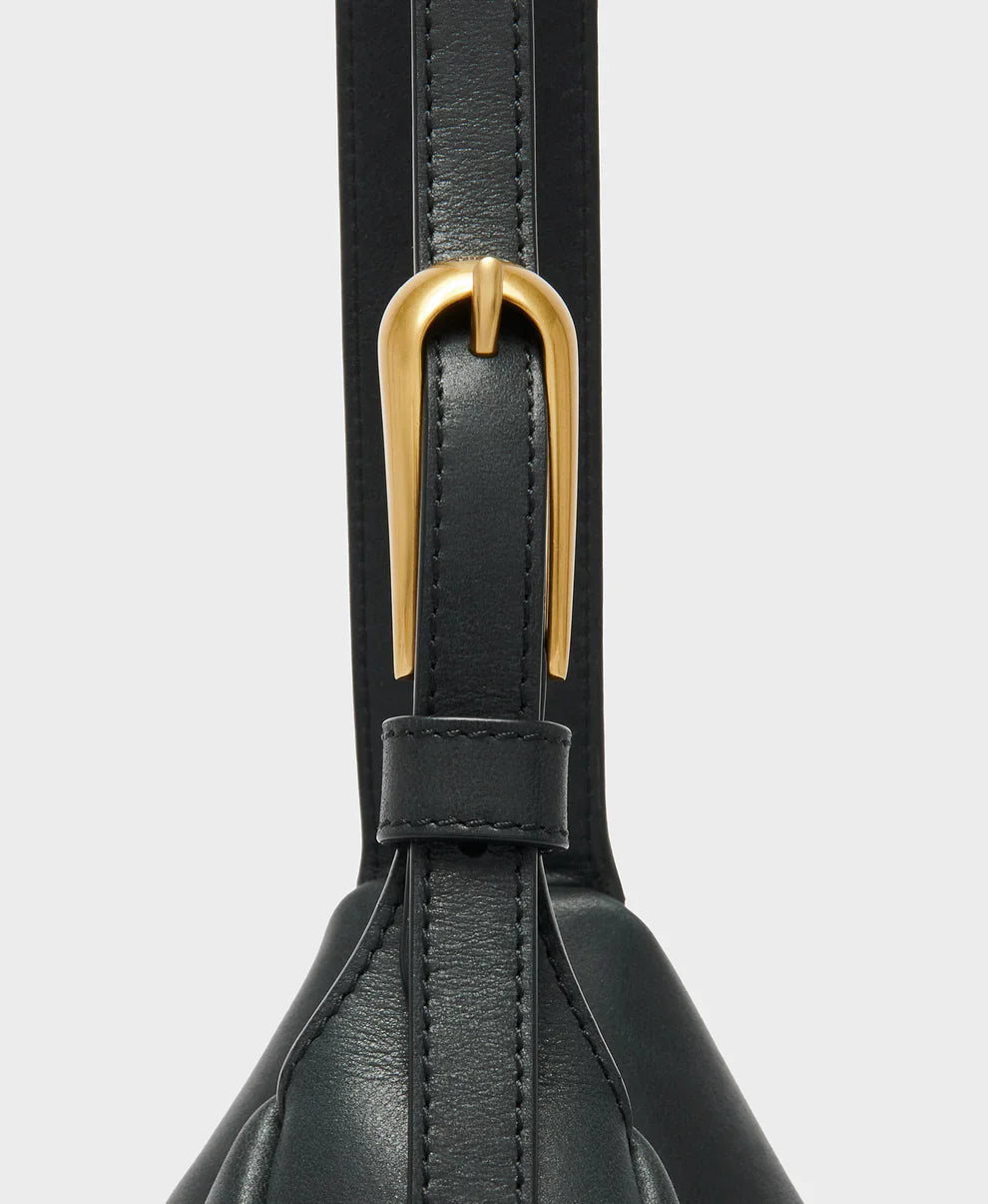 J&M Davidson Small Dash Bag in Black Brushed Leather