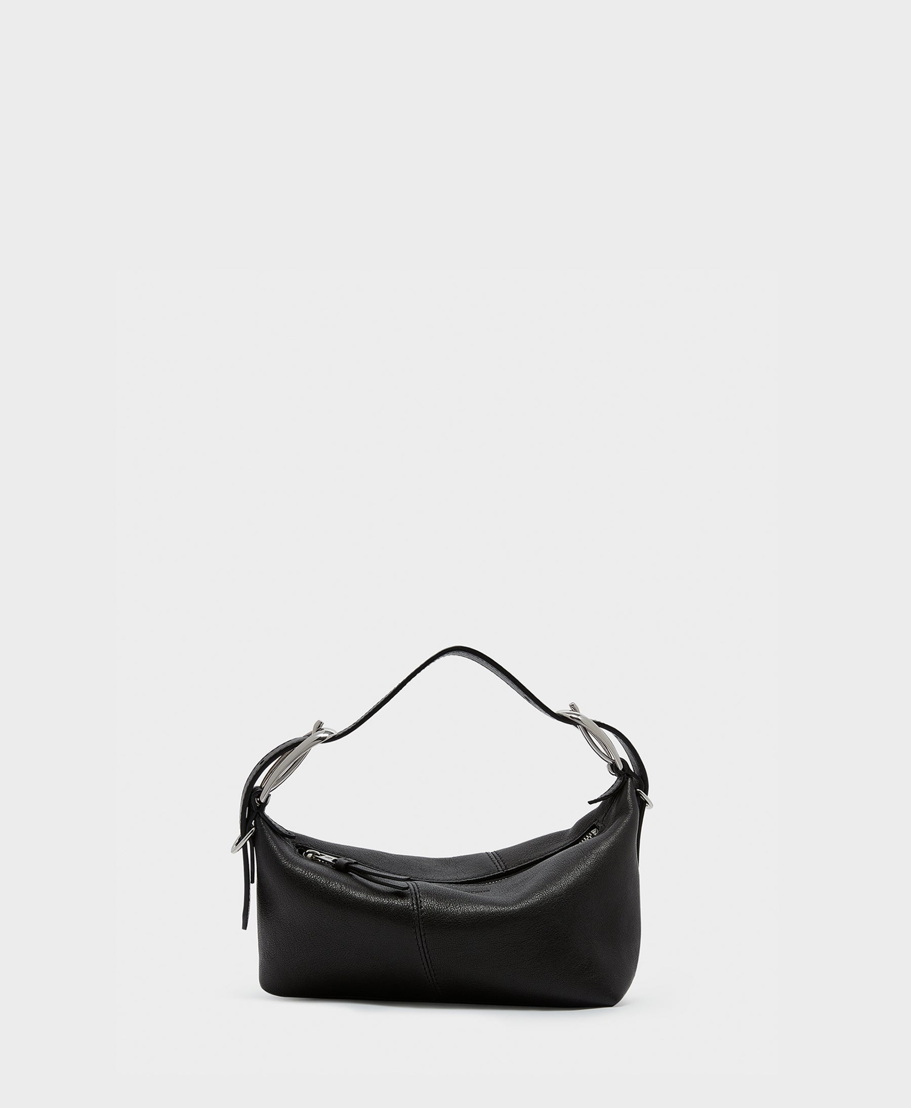 J&M Davidson Twist Mini Bag in Black Textured Nappa Leather