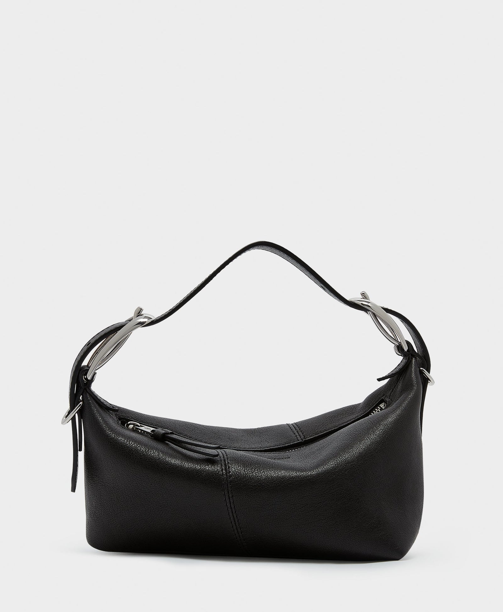 J&M Davidson Twist Mini Bag in Black Textured Nappa Leather