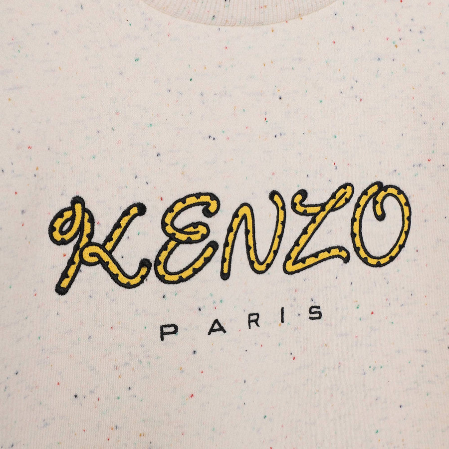 KENZO KIDS Ivory Logo Sweatshirt Dress