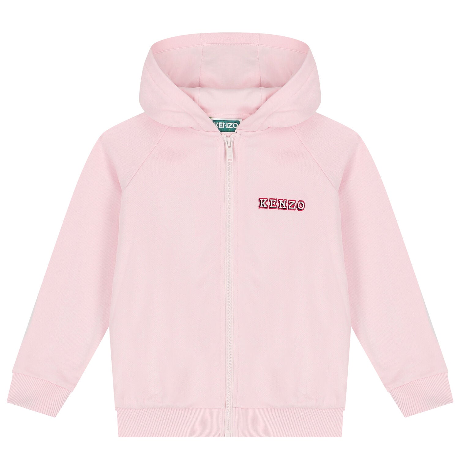 Kenzo Kids Pink Hooded Zip-Up Sweatshirt