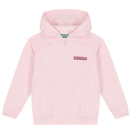 Kenzo Kids Pink Hooded Zip-Up Sweatshirt