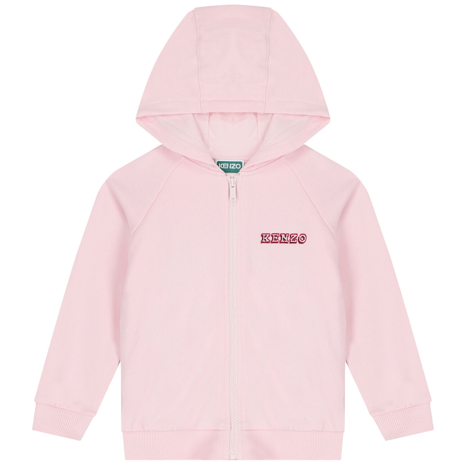 Kenzo Kids Pink Hooded Zip-Up Sweatshirt