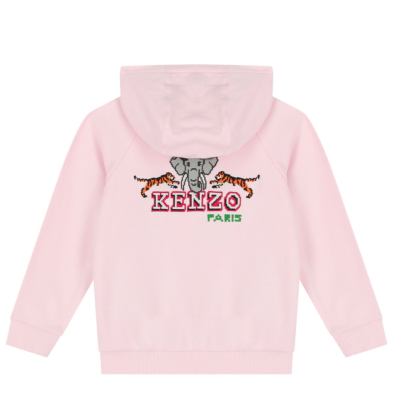 Kenzo Kids Pink Hooded Zip-Up Sweatshirt