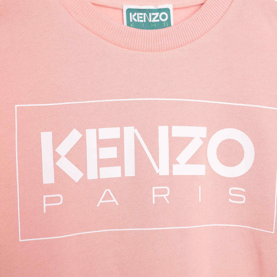 Kenzo Kids Pink Logo Print Sweatshirt