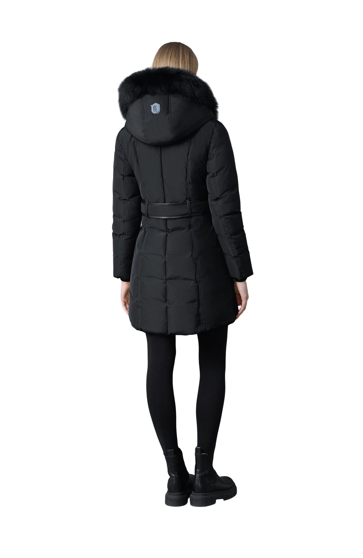 Mackage KAY-BX Down coat with blue fox fur Signature Mackage Collar