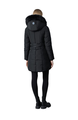 Mackage KAY-BX Down coat with blue fox fur Signature Mackage Collar